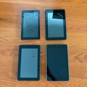 Bundle of 4 Tablets (3 Amazon Fire, 1 Nexus)